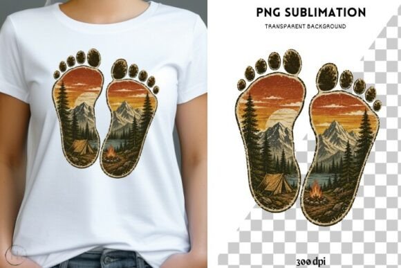 Capture the Spirit of Adventure with Vintage Bigfoot Footprints PNG