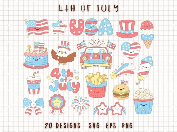 Celebrate Independence Day with Kawaii Clipart