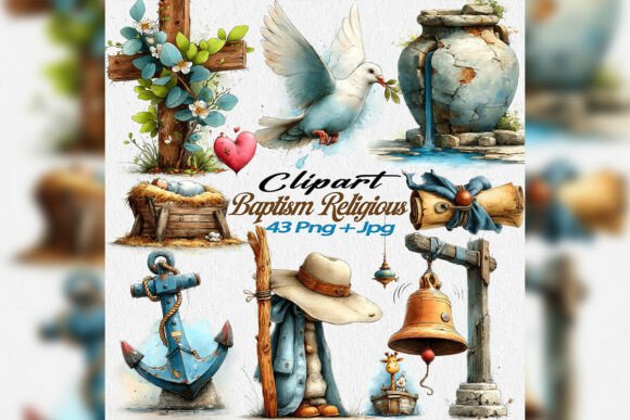 Clipart Christian Baptism Nursery Animal Bundle