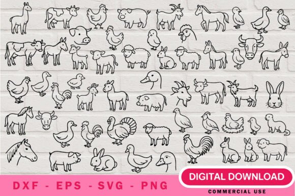 Cute Farm Animals SVG Bundle: Charming Country Designs for Crafters