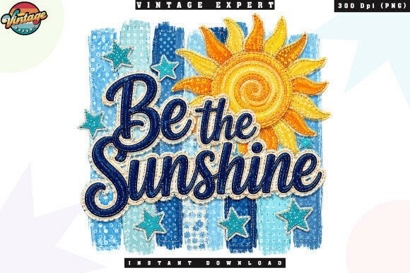 Retro Be the Sunshine Patchwork: A Design Asset for Positive Vibes
