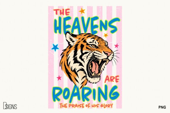 Retro Tiger Christian Jesus Faith PNG: A Roaring Statement of Faith