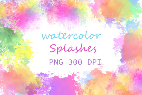 Unleash Creative Energy with Watercolor Splatter Stain Colorful Art