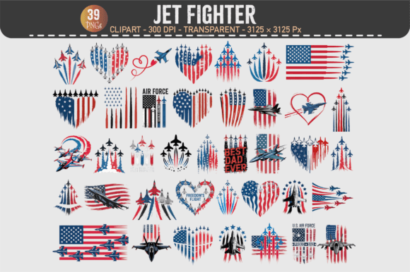 Unleashing Patriotism with Jet Fighter Clipart
