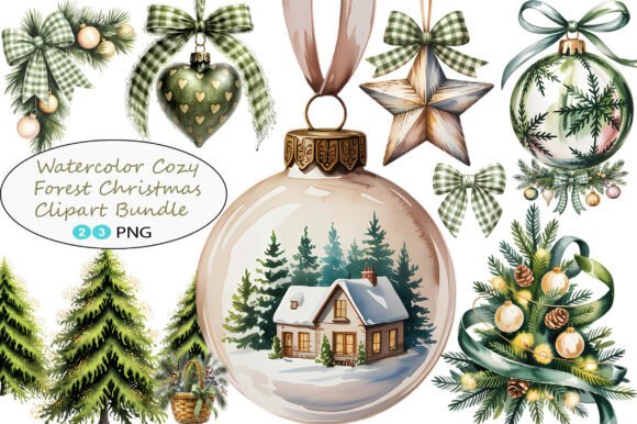Watercolor Cozy Forest Christmas Clipart: A Designer's Holiday Toolkit