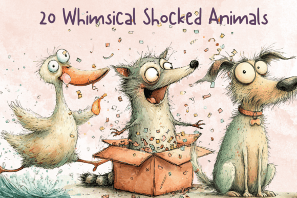 Whimsical Shocked Animals Clipart Set: A Designer's Secret Weapon for Instant Personality